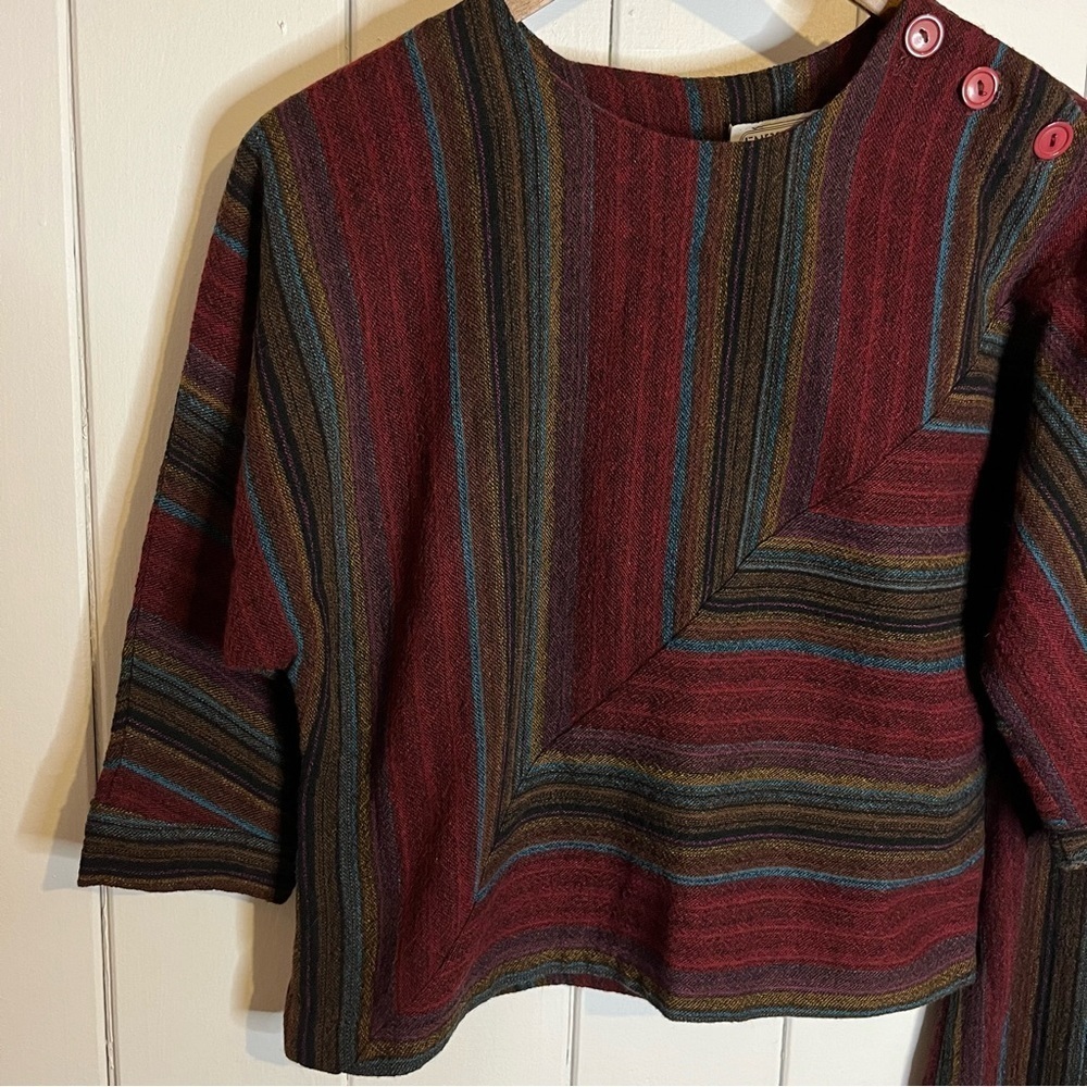 Vintage Encore Wool Blend Striped Top and Skirt Set. - Picture 4 of 13